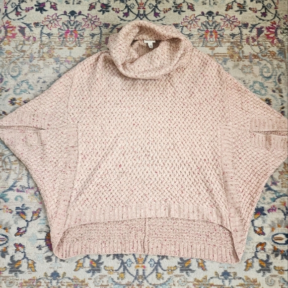 St. John's Bay, Womens Beige Fall Poncho Pullover Cap Sleeve Sweaters, sz  LG - Picture 1 of 15